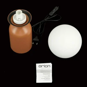 New ORION Lampe à poser Stanley, rouge corail, hauteur 32 cm, céramique/verre