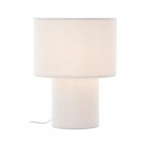 Sale Brilliant Lampe à poser Teddy, blanc, hauteur 30 cm, tissu/métal