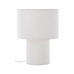 Sale Brilliant Lampe à poser Teddy, blanc, hauteur 30 cm, tissu/métal