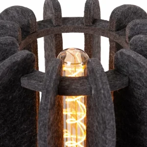 Clearance Lucide Lampe à poser textile Rafal, Ø 23 cm, gris, E27