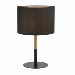 Cheap Zambelis Lampe à poser tissu 20214 métal/bois clair noire