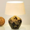 Shop Holländer Lampe à poser Toulouse ronde, hauteur 42 cm, noire