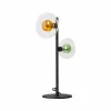 Store Eco-Light Lampe à poser Uranus ambre/vert, hauteur 45 cm, à 2 lampes, verre