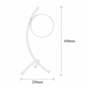 Best Opviq Lampe à poser Yay 5012, brun, verre opalin, hauteur 43 cm