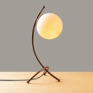 Best Opviq Lampe à poser Yay 5012, brun, verre opalin, hauteur 43 cm