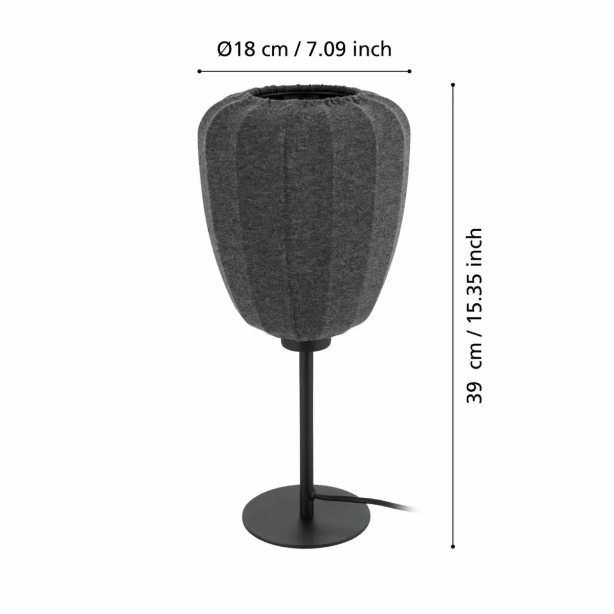 lampe_de_table_barlaston_hauteur__cm_noirgris_mtaltissu_1.webp Sale EGLO Lampe de table Barlaston, hauteur 39 cm, noir/gris, métal/tissu