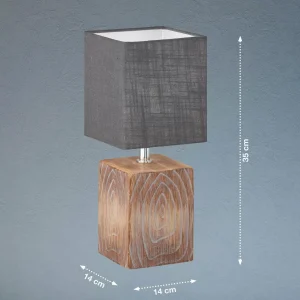 Hot FISCHER & HONSEL Lampe de table Bronco avec abat-jour en lin hauteur 35 cm