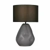 Online Searchlight Lampe de table Devon, noir/gris fumée Hauteur 44,5 cm Textile/Verre