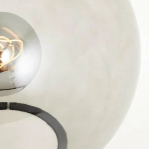 Best Brilliant Lampe de table en verre Belado noir/gris fumé lisse