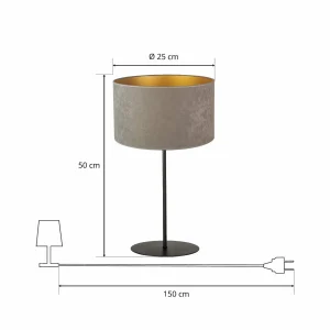 Discount Duolla Lampe de table Golden Roller h 50 cm gris/doré