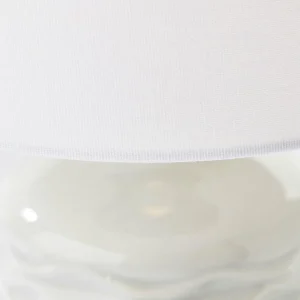 Best Sale Brilliant Lampe de table Ilysa, tissu blanc, céramique gris