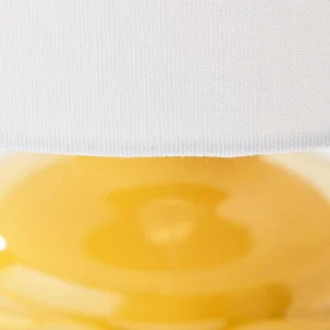 Clearance Brilliant Lampe de table Ilysa, tissu blanc, céramique jaune