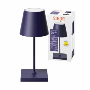 Cheap Sigor Lampe de table LED rechargeable Nuindie mini, USB-C, bleu, IP54, intensité