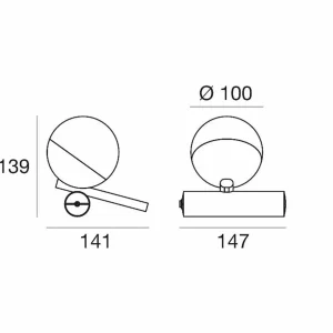 Store Linea Light Lampe de table LED Rossini, noir, aluminium, PMMA, variateur d'intensité
