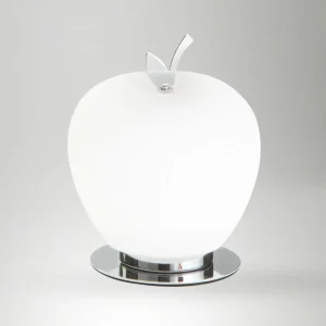 Best Sale Fabas Luce Lampe de table LED Wendy, blanc/chrome, forme de pomme, verre, intensité