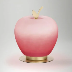 Fashion Fabas Luce Lampe de table LED Wendy, rouge/or, forme de pomme, verre, intensité