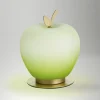 New Fabas Luce Lampe de table LED Wendy, vert/laiton, forme de pomme, verre, intensité