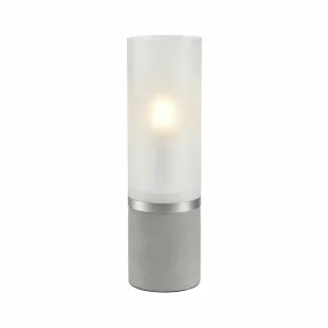 Cheap Markslöjd Lampe de table Molo, pied en béton verre givré hauteur 30cm