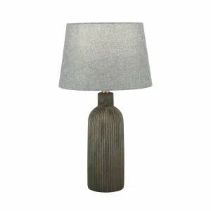 Shop ORION Lampe de table Orchid, brun/gris, hauteur 53,5 cm, céramique/lin