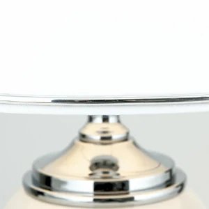 Store ORION Lampe de table Ovum, blanc/chrome, hauteur 48 cm, céramique/chintz