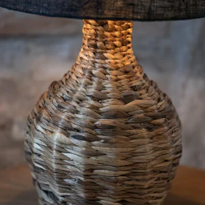 Fashion Markslöjd Lampe de table Paglia, naturel/noir, rotin/jute, hauteur 58 cm
