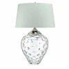New Quintiesse Lampe de table Samara, Ø 51 cm, transparent, tissu, verre, à 2 lampes