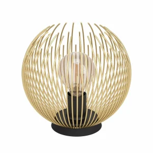 Online EGLO Lampe de table Venezuela, abat-jour en baguettes dorées