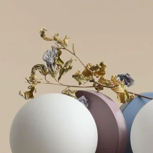 New ALDEX Lampe Joel abat-jour verre rond, lilas/blanche