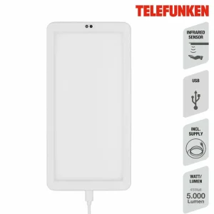 Hot Telefunken Lampe meuble LED Schu, capteur, 22x11 cm blanc 840