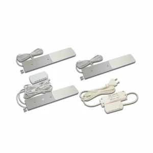 Sale Hera Lampe sous meuble LED S-Pad F, jeu de 3, alu 4.000 K variateur d'intensité