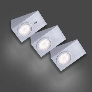 Cheap JUST LIGHT. Lampe sous meuble LED Théo, carré, lot de 3