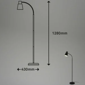 Store Briloner Lampe sur pied 1474015 en métal en noir