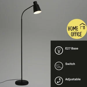 Store Briloner Lampe sur pied 1474015 en métal en noir