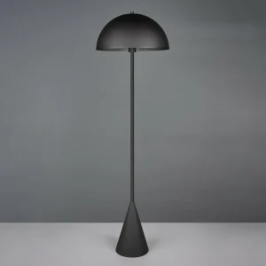 Fashion Trio Lighting Lampe sur pied Alfie, noir mat, métal, E27
