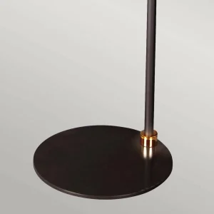 Sale Elstead Lampe sur pied Balance, noir/laiton, abat-jour noir