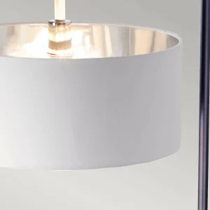 New Elstead Lampe sur pied Balance, noir/nickel, abat-jour blanc
