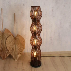 Store Eco-Light Lampe sur pied Bamboo, marron