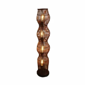 Store Eco-Light Lampe sur pied Bamboo, marron