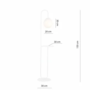 Cheap EMIBIG LIGHTING Lampe sur pied Bari, blanc, métal, verre