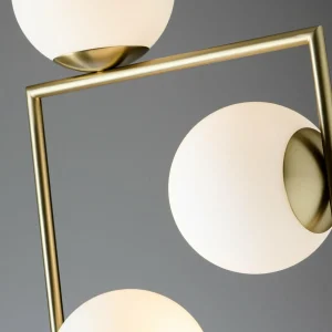 Outlet miloox by Sforzin Lampe sur pied Buble, or, six abat-jour en verre opalin
