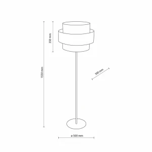 Online TK Lighting Lampe sur pied Calisto, jute, cylindre, brun naturel, hauteur 155 cm