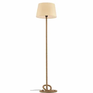 Best ONLI Lampe sur pied Corda avec abat-jour en tissu et corde épaisse