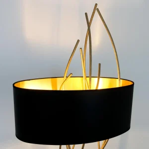Outlet Holländer Lampe sur pied Elba ovale, or/noir, hauteur 180 cm, fer