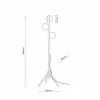 Hot TK Lighting Lampe sur pied Estera, verre opalin, structure en bois, à 3 lampes