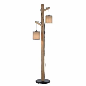 Cheap JUST LIGHT. Lampe sur pied Green Tribu avec abat-jour papier