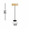 Fashion Searchlight Lampe sur pied Isla, Ø 40 cm, marron, beige, bambou, acier