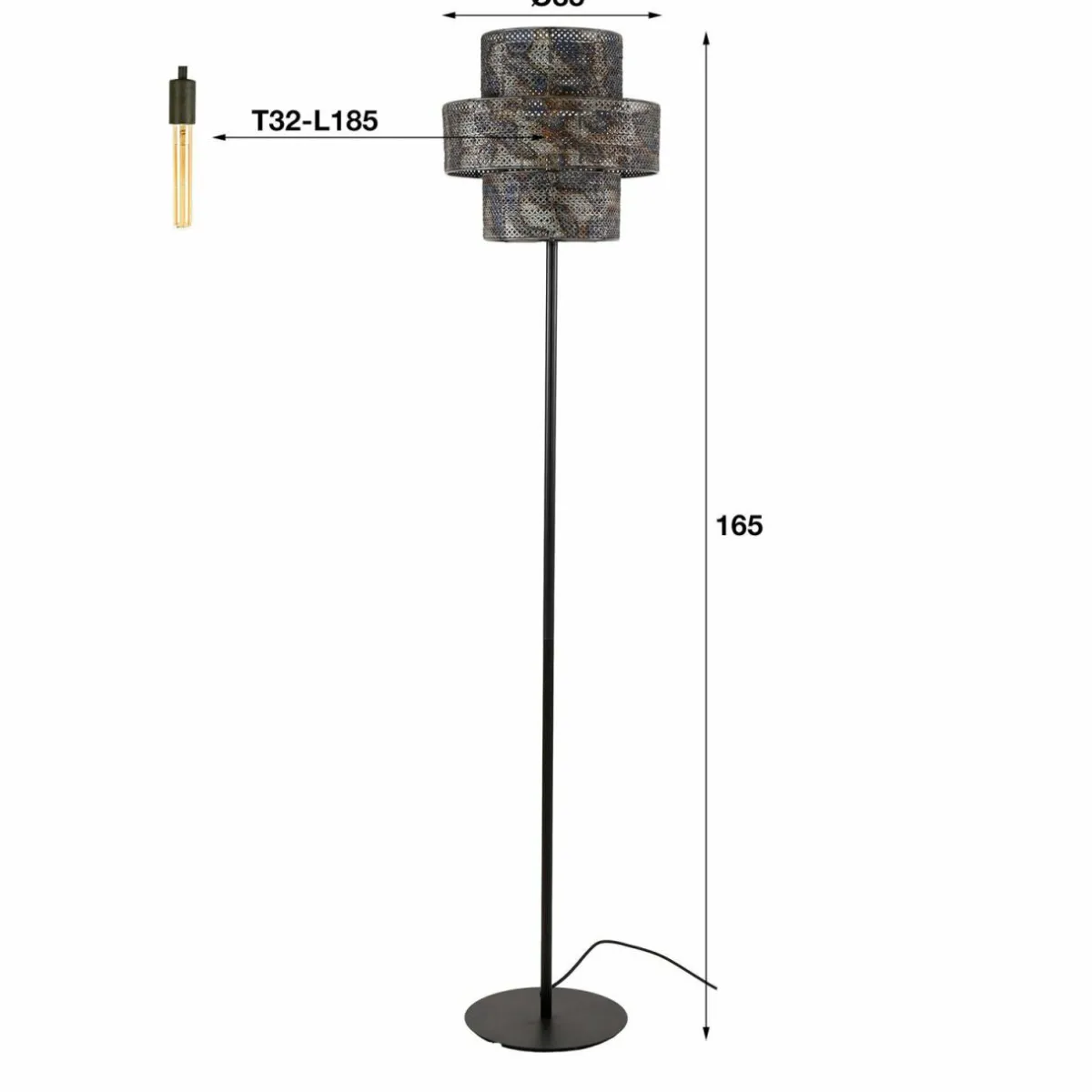 lampe_sur_pied_lantern_noirbruni_hauteur__cm_mtal_1.webp Flash Sale Zijlstra Lampe sur pied Lantern, noir/bruni, hauteur 165 cm, métal