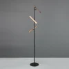 Store Trio Lighting Lampe sur pied LED Fiato, à 3 lampes, noir mat, métal, variateur