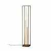 Cheap FISCHER & HONSEL Lampe sur pied LED Grid, noir/or, métal, CCT, intensité variable