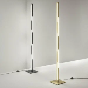 Clearance Fabas Luce Lampe sur pied LED Ling, noir, hauteur 165 cm, intensité variable, métal